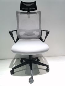 Office Chair Retun, Full Back Revolving Ergonomic, Black Wengue/ Smoke Finish