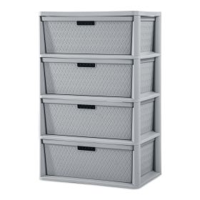 4 Drawer Cross-Weave Tower Cement