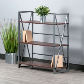 Isa 3-Tier Shelf; Graphite & Walnut