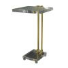 22" Crystal Side Table with Gold Metal Frame, Artistic Accent Table for Living Room Entryway Bedroom