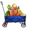 Folding Wagon Garden Shopping Beach Cart (blue)