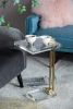 22" Crystal Side Table with Gold Metal Frame, Artistic Accent Table for Living Room Entryway Bedroom