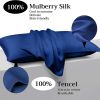 Lacette Silk Pillowcase 1 Pack for Hair and Skin, Mulberry Silk, Double-Sided Silk Pillow Cases with Hidden Zipper (Navy Blue, King 20" x 36")