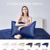 Lacette Silk Pillowcase 1 Pack for Hair and Skin, Mulberry Silk, Double-Sided Silk Pillow Cases with Hidden Zipper (Navy Blue, King 20" x 36")