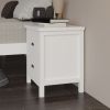 Yes4wood Versatile White 2-Drawers Nightstand, Bedside Table, End Table for Living Room Bedroom, Assembled with Sturdy Solid Wood