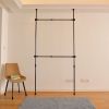 Adjustable Clothing Rack; Double Rod Clothing Rack; 2 Tier Clothes Rack; Adjustable Hanger for Hanging Clothes; Closet Rack; Freestanding; Black