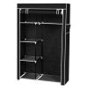 64" Portable Closet Storage Organizer Wardrobe Clothes Rack with Shelves Black