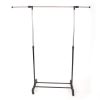 Single-bar Vertical & Horizontal Stretching Stand Clothes Rack with Shoe Shelf