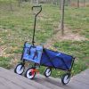 Folding Wagon Garden Shopping Beach Cart (blue)