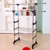 Horizontal & Vertical 3 Tiers Stainless Steel Clothing Garment Shoe Rack