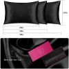 Lacette Silk Pillowcase 2 Pack for Hair and Skin, 100% Mulberry Silk, Double-Sided Silk Pillow Cases with Hidden Zipper (Black, Queen Size: 20" x 30")