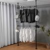 Adjustable Clothing Rack; Double Rod Clothing Rack; 2 Tier Clothes Rack; Adjustable Hanger for Hanging Clothes; Closet Rack; Freestanding; Black