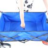 Folding Wagon Garden Shopping Beach Cart (blue)