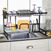 Bosonshop Over The Sink Dish Drying Rack Stainless Steel Kitchen Supplies Storage Shelf Drainer Organizer, 35" x 12.2" x 20.4"