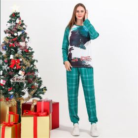 Family Baby Boys Girls Ladies Men Christmas Dinosaur Pajama Set (Option: Green-M-Woman)