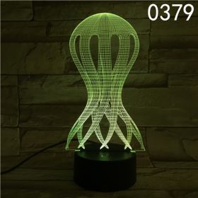 Creative Colorful USB Plug-in Touch 3d Small Night Lamp (Option: 0309color-Black And Timed Remote Control)