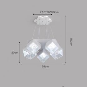 Home Bedroom Model Room Lamp Nordic Star Dining Room Chandelier (Option: White-5heads-White light)