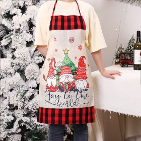 Christmas Supplies Linen Painted Forest Man Faceless Doll Apron (Option: Striped Hat Forest Apron)