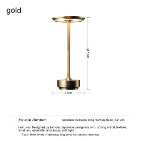 Touch Decorative Table Lamp Led Bedside Atmosphere Small Night Lamp (Option: Gold 2600mAH)