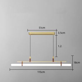 One Line Hanging Lamp For Restaurant Bar Counter (Option: Gold-115cm-Tricolor dimming)