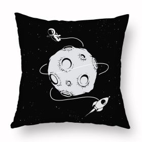 Cartoon Astronaut Short Plush Pillowcase (Option: D6303305style-45X45)