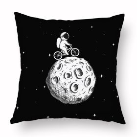 Cartoon Astronaut Short Plush Pillowcase (Option: D63033011style-45X45)