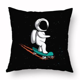 Cartoon Astronaut Short Plush Pillowcase (Option: D6303303style-45X45)