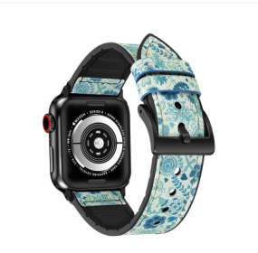 Light Luxury Smart Watch Leather Strap (Option: Cyan-42mm44mm45mm)