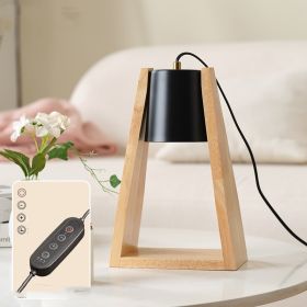 Japanese-style Wood Melting Candle Dimmable Night Light (Option: American Standard-Black Timing Dimming)