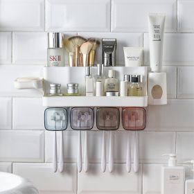 Toothbrush Holder Bathroom Shelving Hole-free Suction Wall (Option: Soap box-6 Style)