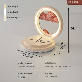 Creative Quicksand Painting Mobile Phone Charging Bluetooth Speaker Desk Lamp (Option: Hongsha-USB)