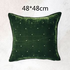 High Appearance Level Retro Brocade Throw Pillow Waist Pillow Back Pillow Cover (Option: Green-48X48 without core)