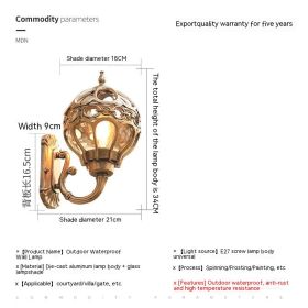 Waterproof Balcony Courtyard Living Room Bedroom Stairs Corridor Aisle Wall Lamp (Option: Small Bronze)