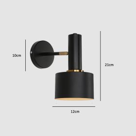 Living Room Bedroom Bedside Lamp (Option: All black-Warm light)