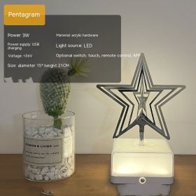 Creative Three-dimensional Rotating Ambience Light Bedroom (Option: 16 Remote Control-Five Pointed Star-USB)