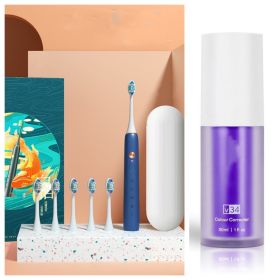 Electric Toothbrush Fully Automatic Couple Set Adult Rechargeable Type (Option: Blue-With 30ML V34)