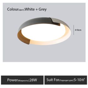 Original Wood Grain Master Bedroom Study Ceiling Light (Option: White grey-46cm-White light)