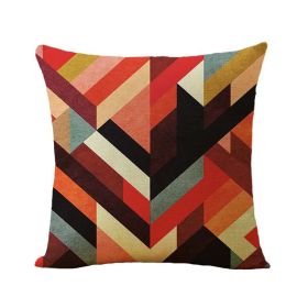 Linen Pillow Case Home Fabric Geometric Abstract (Option: 5 Style-44x44cm)