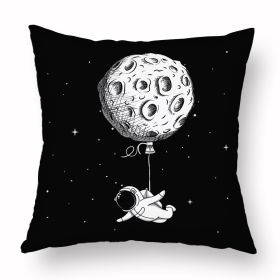 Cartoon Astronaut Short Plush Pillowcase (Option: D63033013style-45X45)