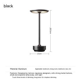 Touch Decorative Table Lamp Led Bedside Atmosphere Small Night Lamp (Option: Black 4000mAH)