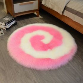 Light Luxury Style Cute Cartoon Plush Carpet (Option: Dark pink-80x80cm)