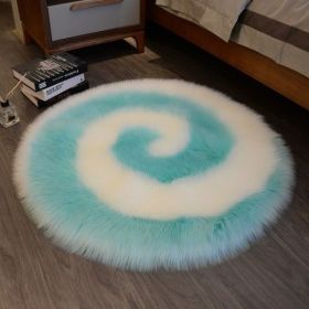 Light Luxury Style Cute Cartoon Plush Carpet (Option: Light Blue-120x120cm)