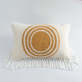 Square Cushion Cover Household Sofa Pillow Cases (Option: Round Yellow-30x50cm Pillowcase)