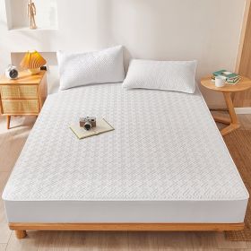 Cotton Clip Bed Hat Simple Solid Color Hotel Simmons All-inclusive Bed Cover (Option: White-90cmx200cm)