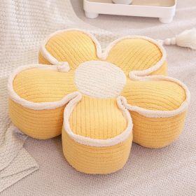 Futon Cushion Flower Tatami Thick Cushion (Option: yellow-65x19cm)