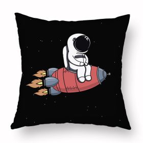 Cartoon Astronaut Short Plush Pillowcase (Option: D63033015style-45X45)