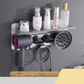 Punch Free Hair Dryer Bracket (Option: Silver-Shelf fund)