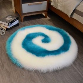 Light Luxury Style Cute Cartoon Plush Carpet (Option: Sapphire blue-120x120cm)