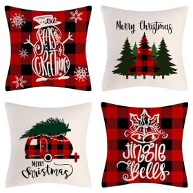 Home Decoration Christmas Pillow Cover Four-piece Set (Option: Style 12-45x45cm)