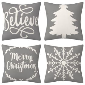 Home Decoration Christmas Pillow Cover Four-piece Set (Option: Style 28-45x45cm)